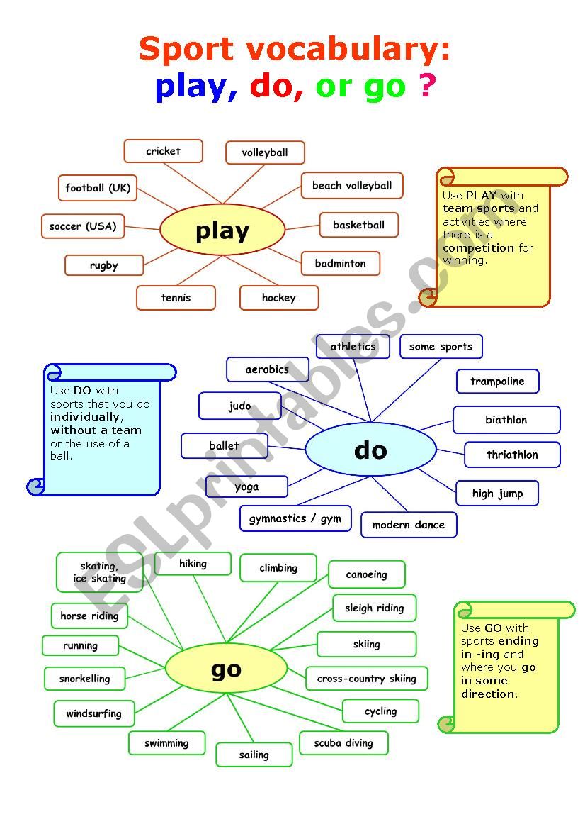 Go Play Do worksheet