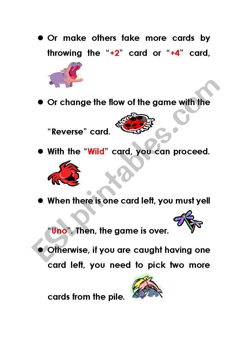 animal uno (3} worksheet