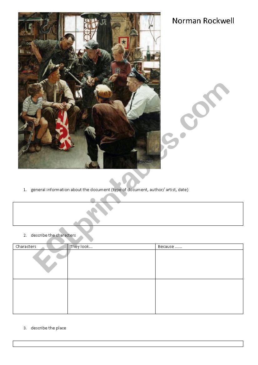 War Hero (Norman Rockwell) worksheet