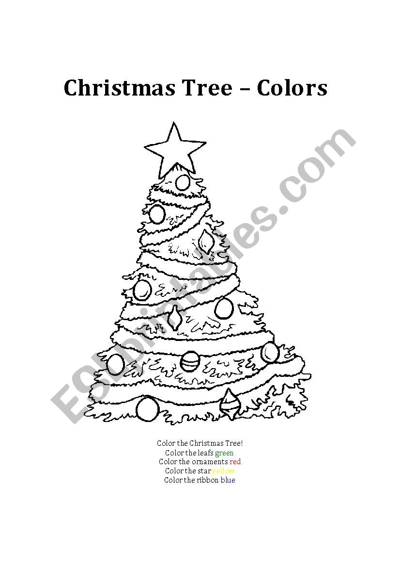 Color the Christmas Tree worksheet