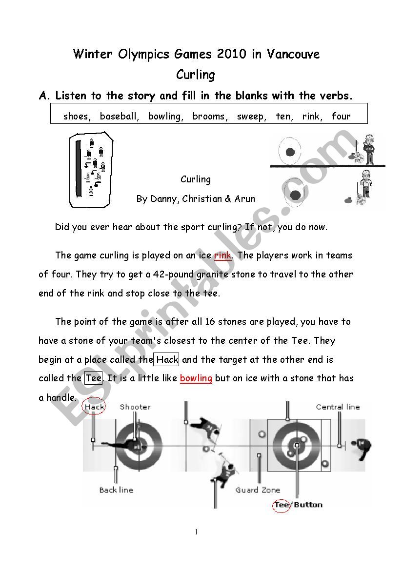 Curling-Reading worksheet