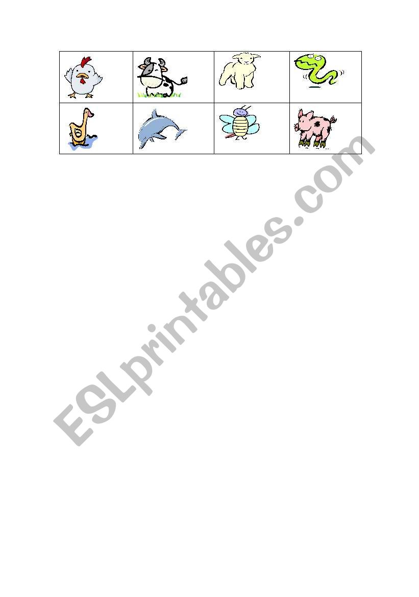 animal uno(7) worksheet