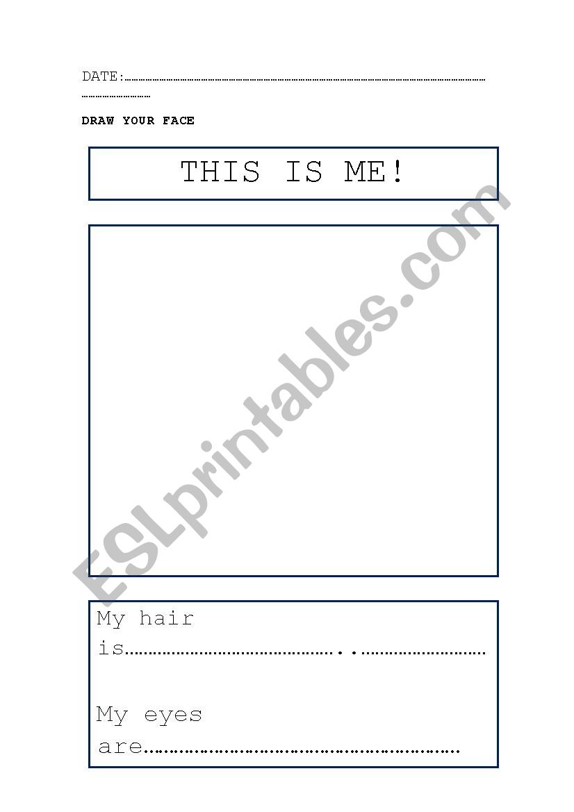 This is me-draw your face worksheet