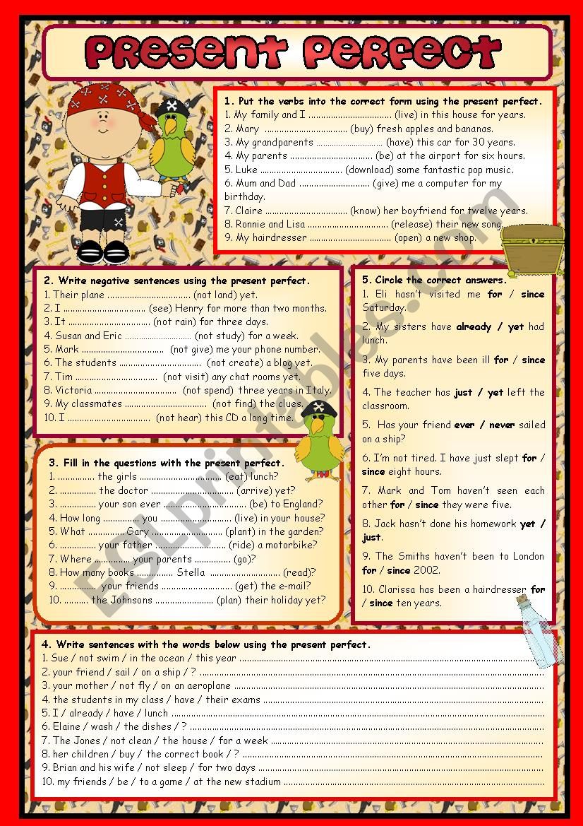 PRESENT PERFECT SIMPLE worksheet