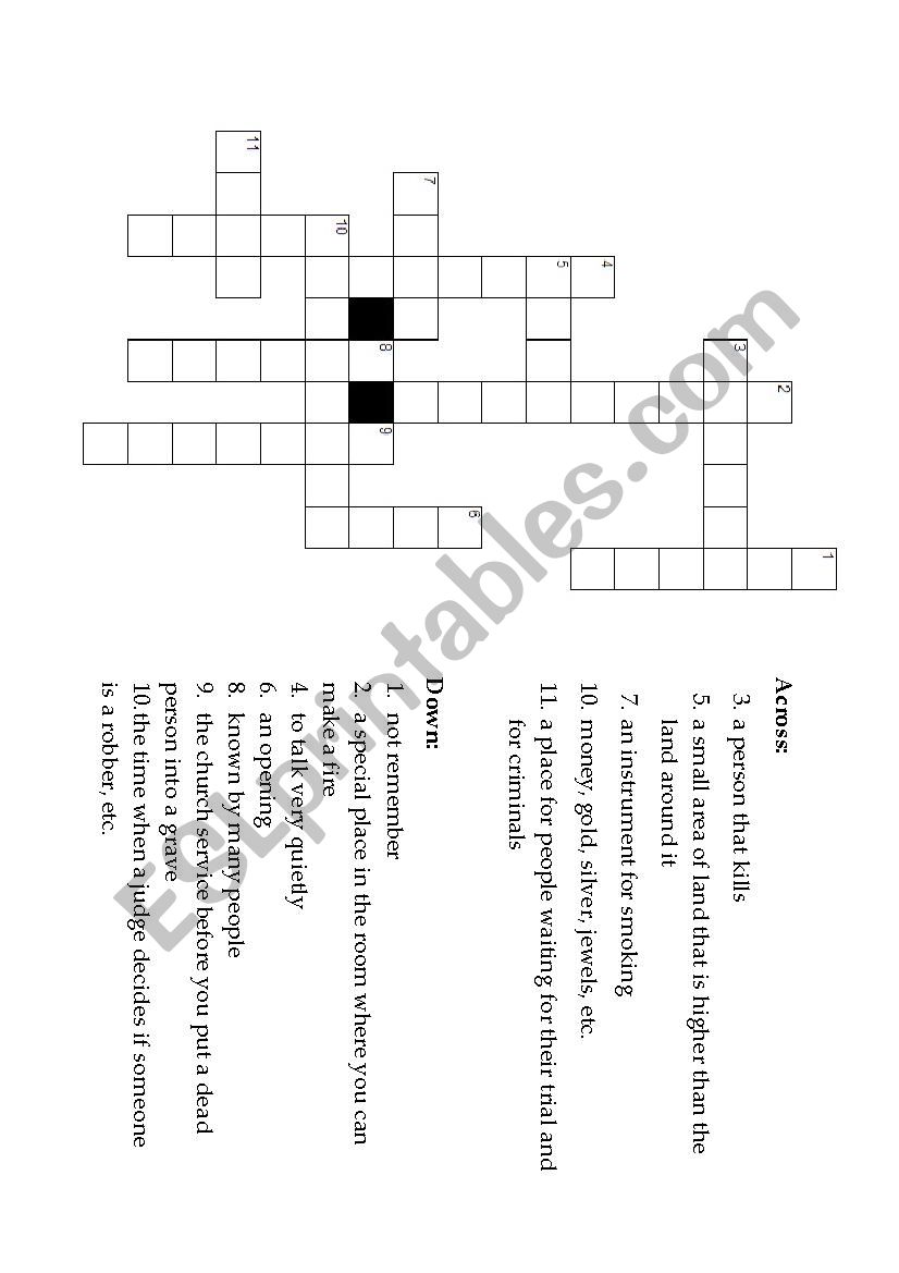Tom Sawyer Oxford Bookworms Library Chapters 3 4 Crossword Puzzle Esl Worksheet By Krizea