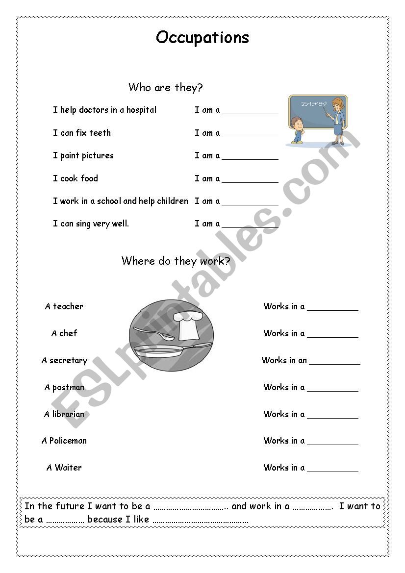 Where do they work? worksheet