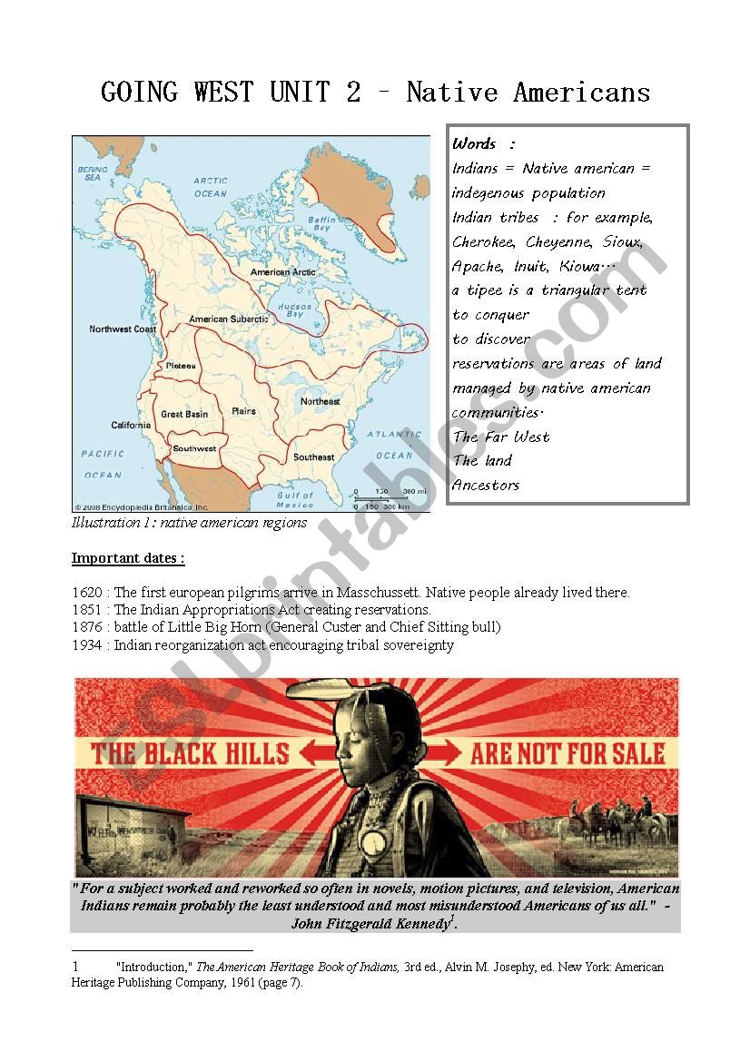 INTRODUCTION Native american worksheet