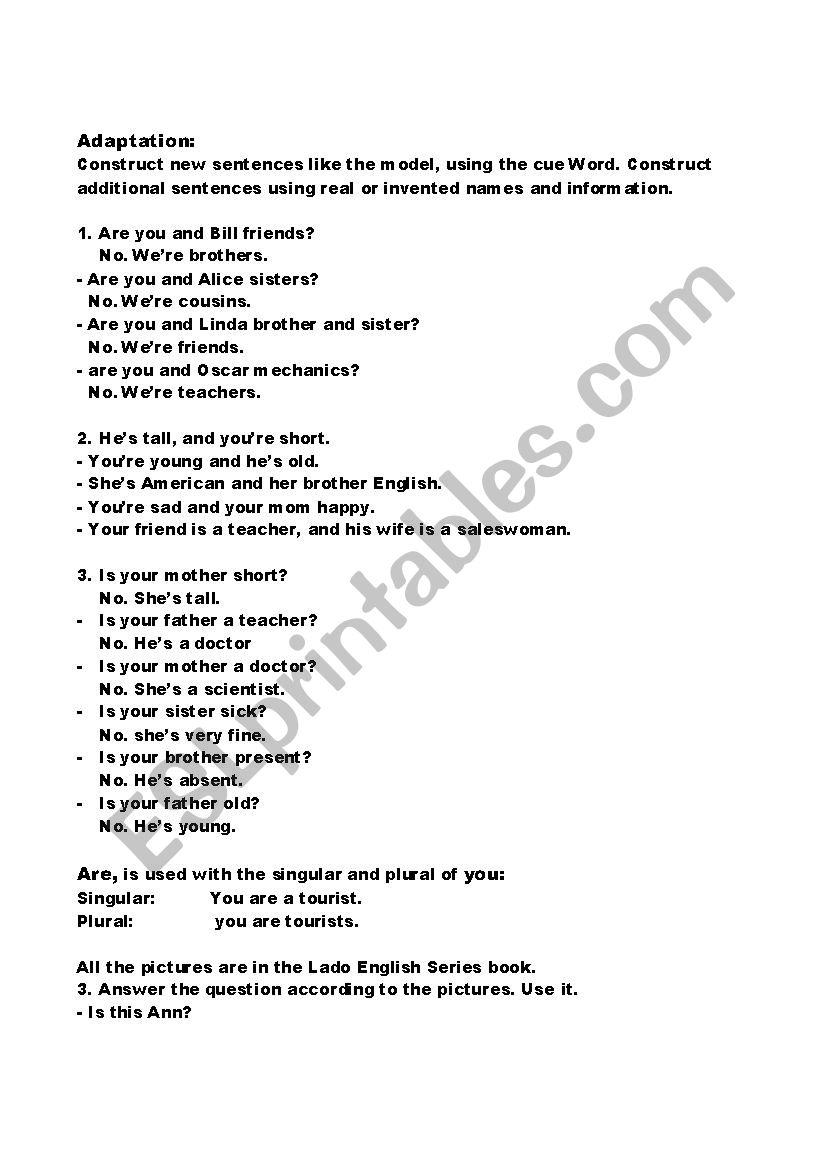 to be  simple present worksheet