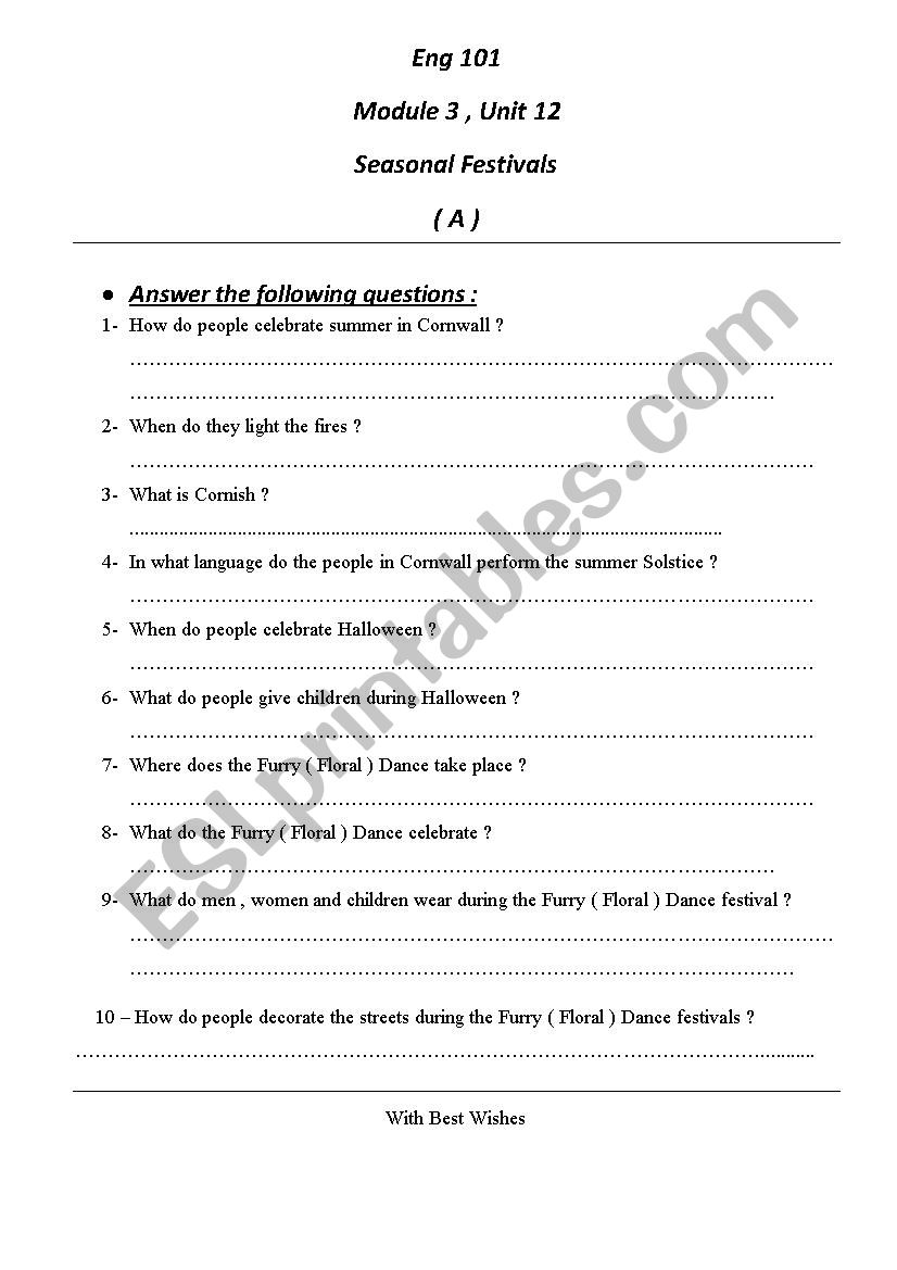 Eng 101 module 3 , unit 12 worksheet