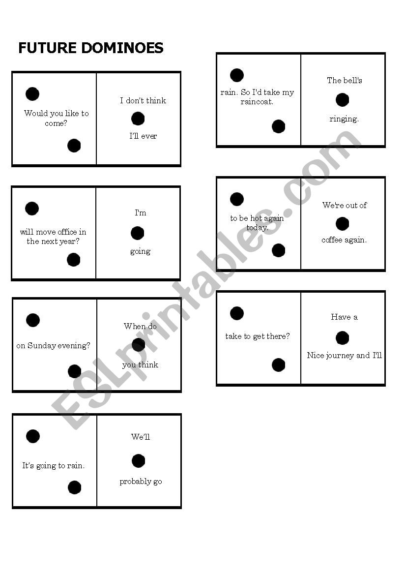 FUTURE DOMINOES worksheet