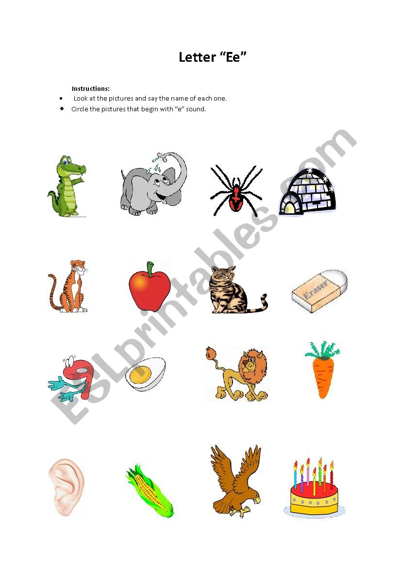 Phonics worksheet