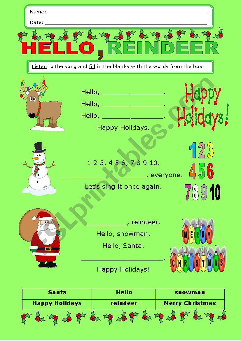 Christmas Song_1 worksheet