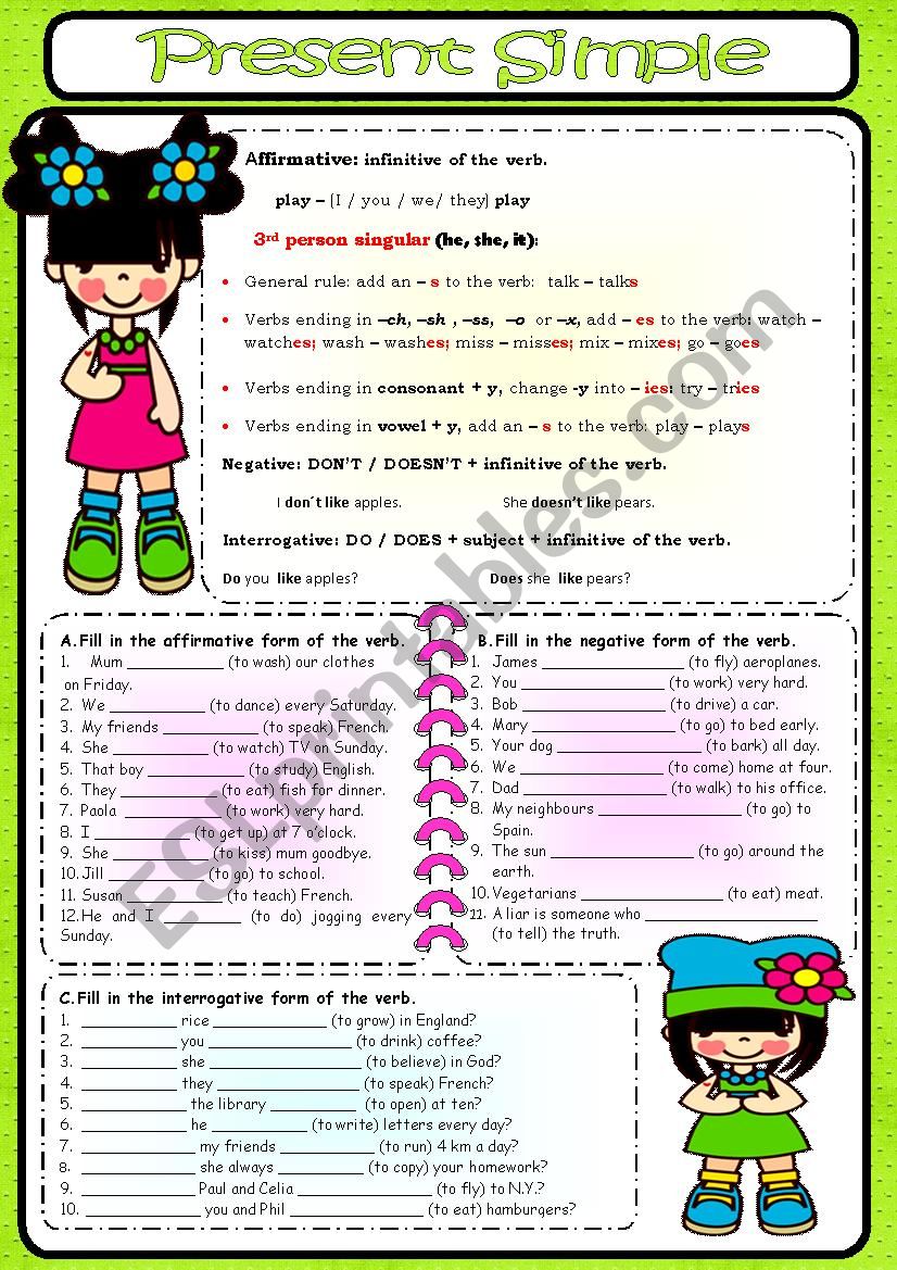 PRESENT SIMPLE worksheet