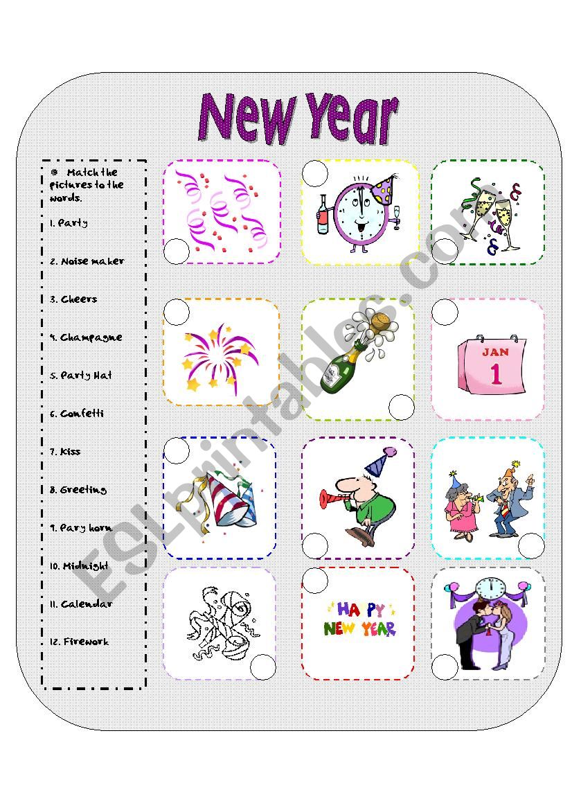 New Year worksheet