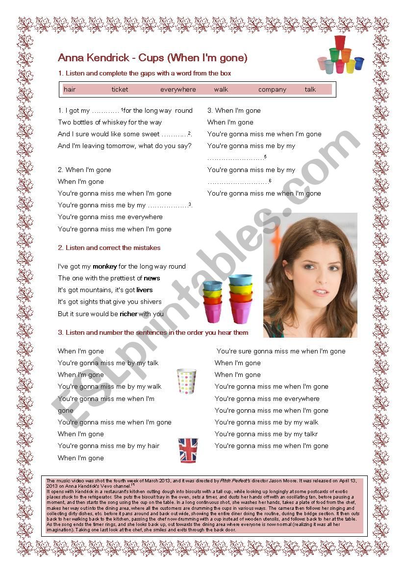Anna Kendrick - Cups (When IÂ´m gone) 