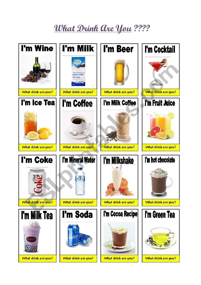 What drink are you? worksheet