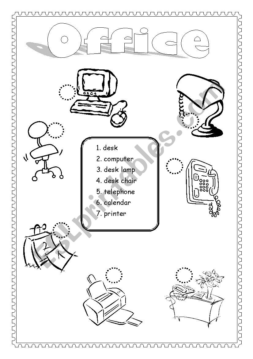 Office Matching worksheet