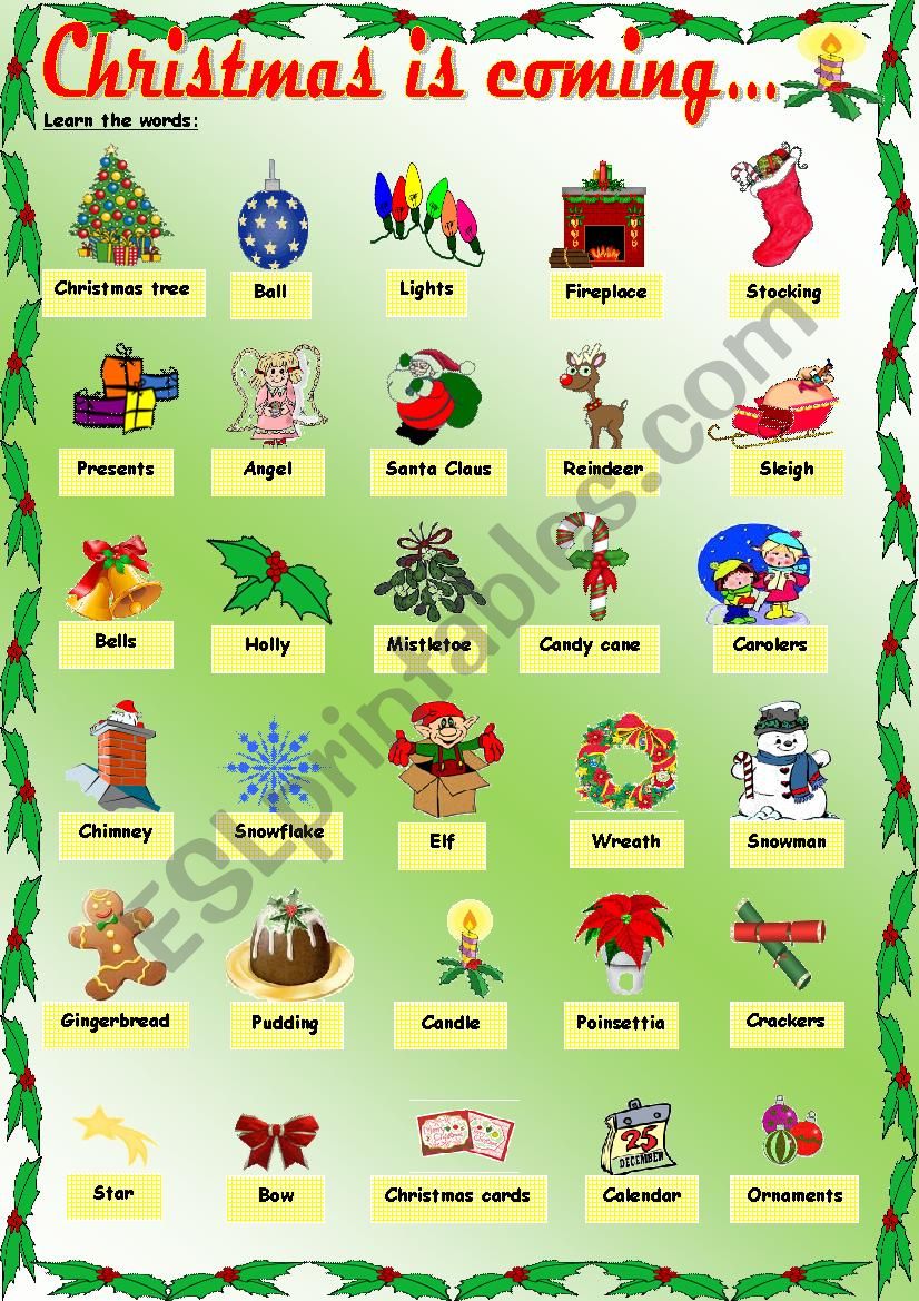 Christmas is coming... worksheet