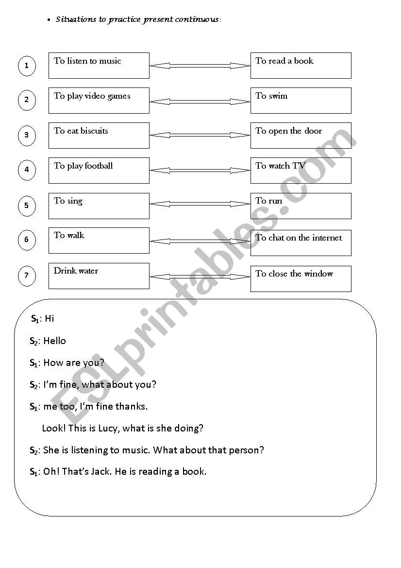 present continuous worksheet