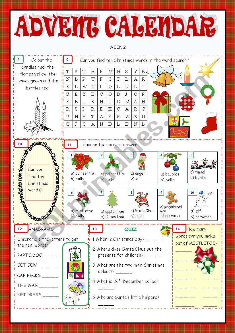 Advent Calendar - Christmas Activities