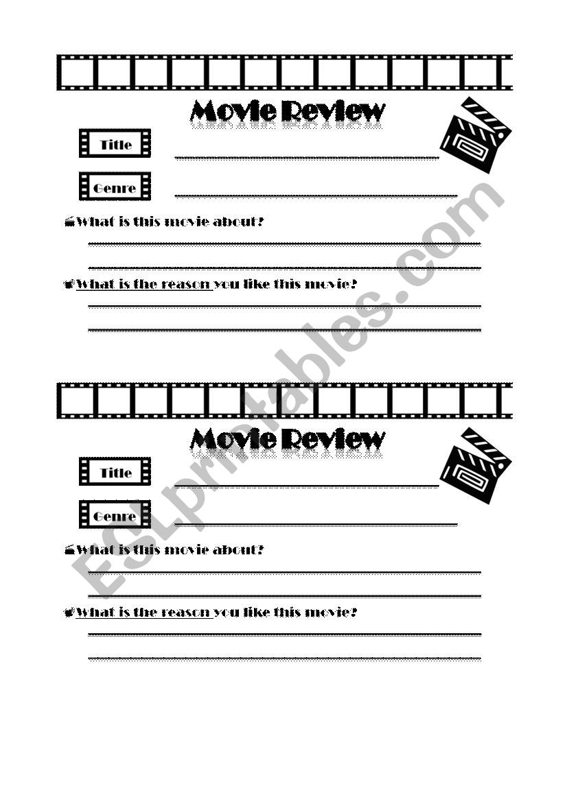 Movie Review worksheet