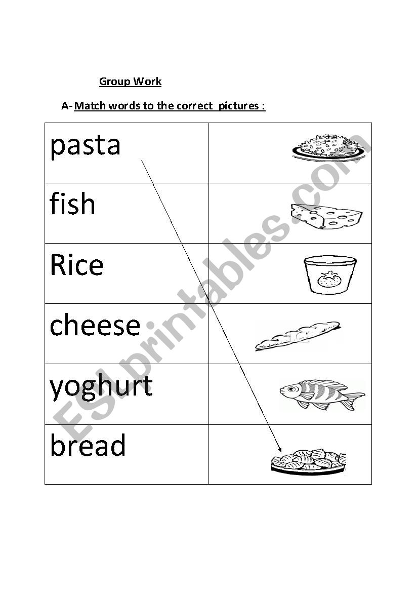 food worksheet