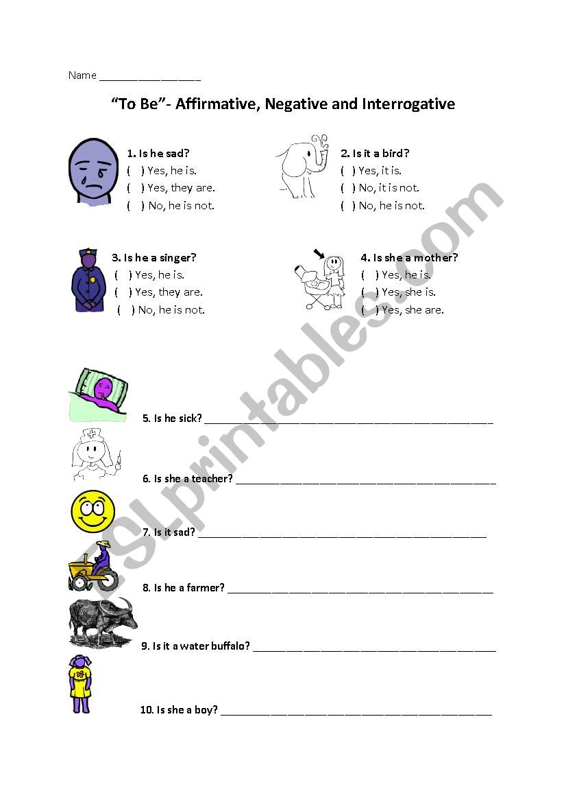 To Be- What Are They? worksheet