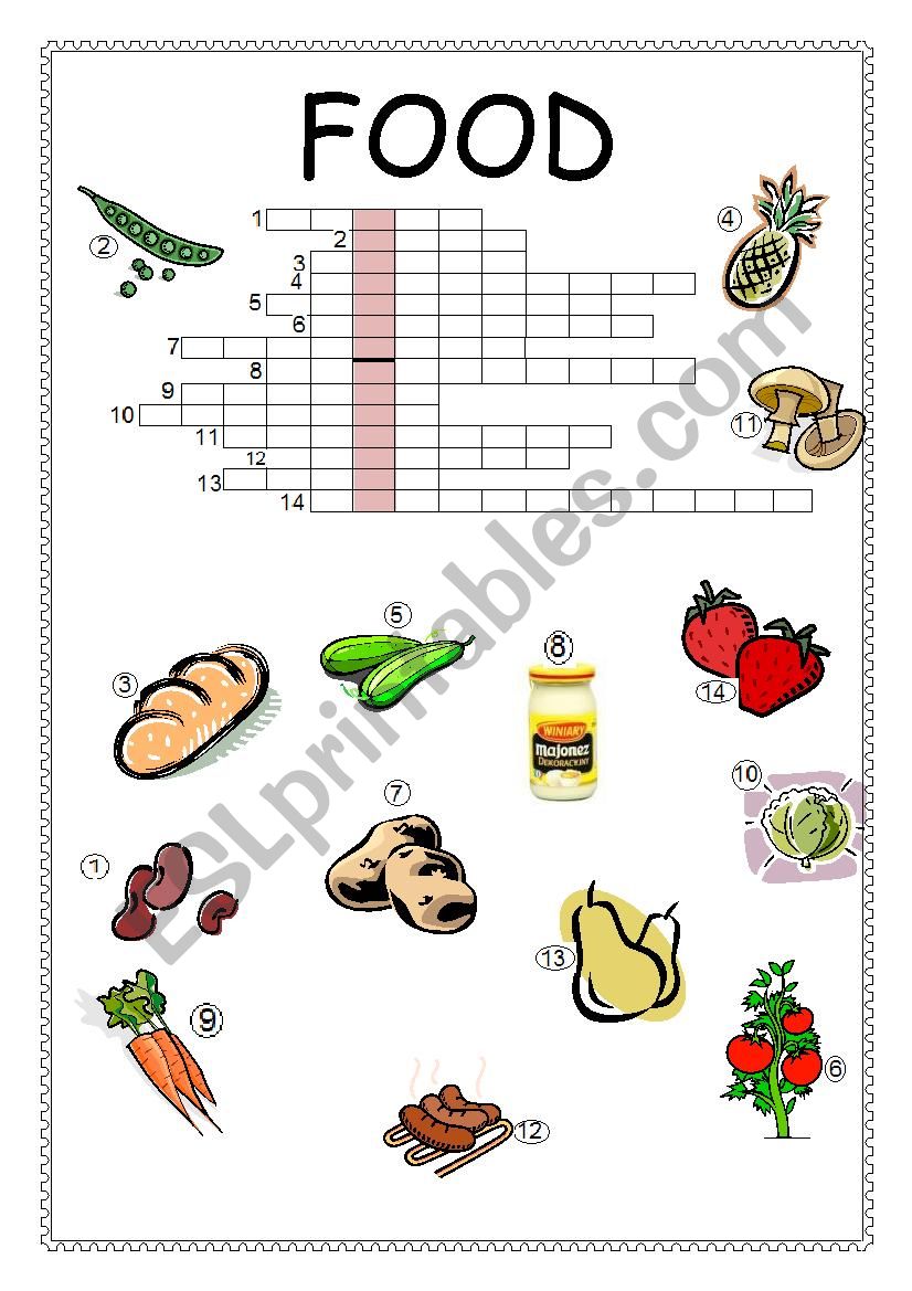 Food Crossword worksheet
