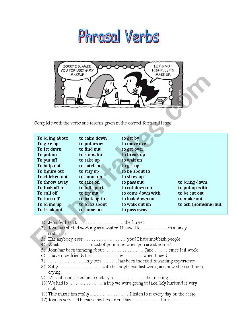 Phrasal Verbs worksheet