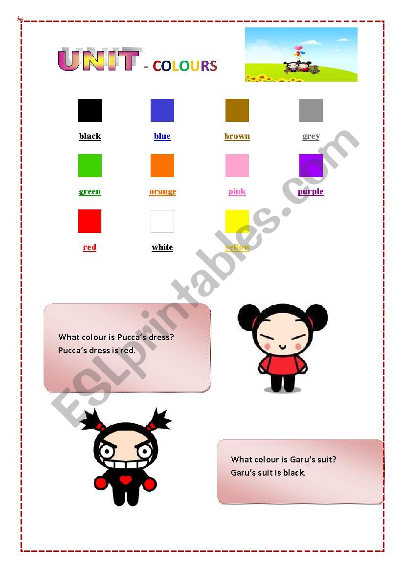 Learn the colours worksheet