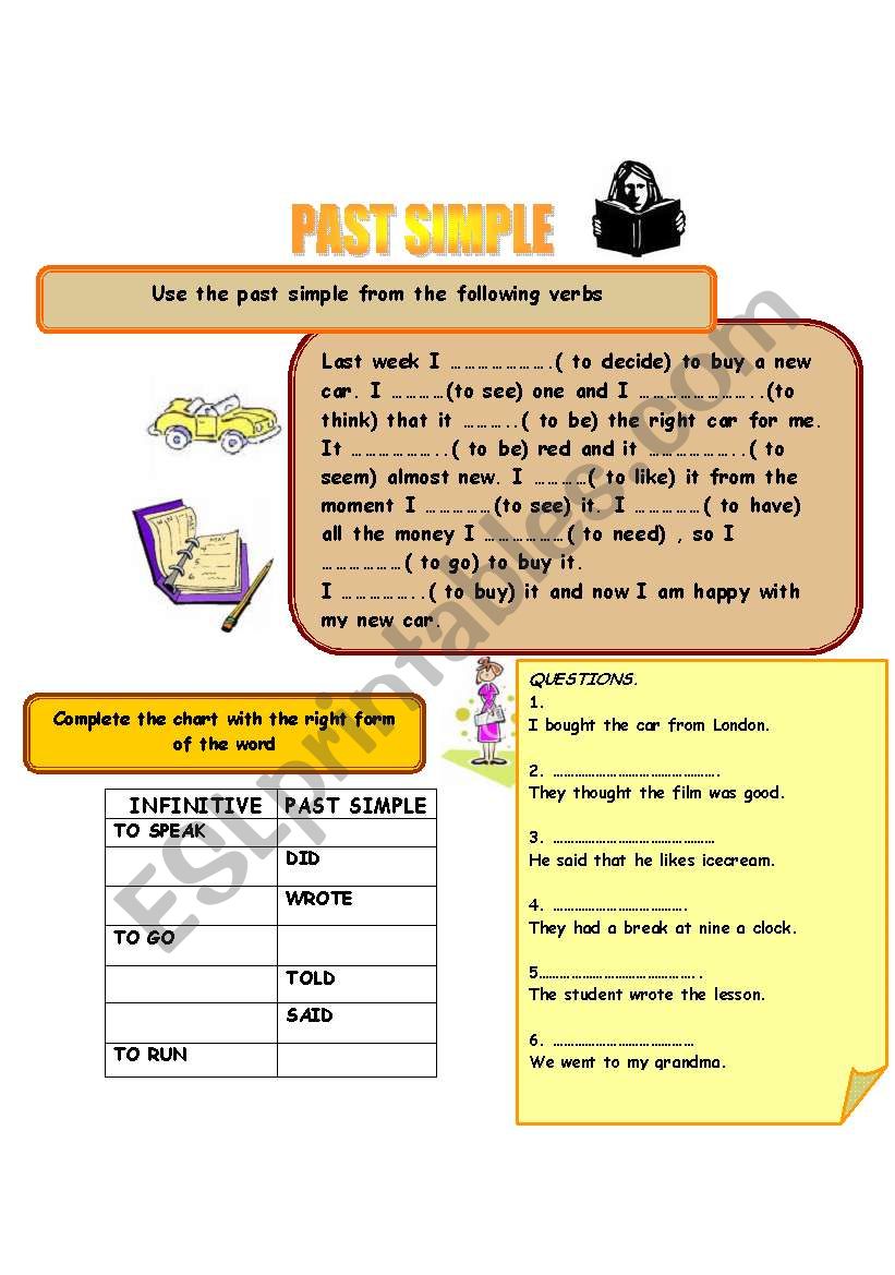 PAST SIMPLE  worksheet