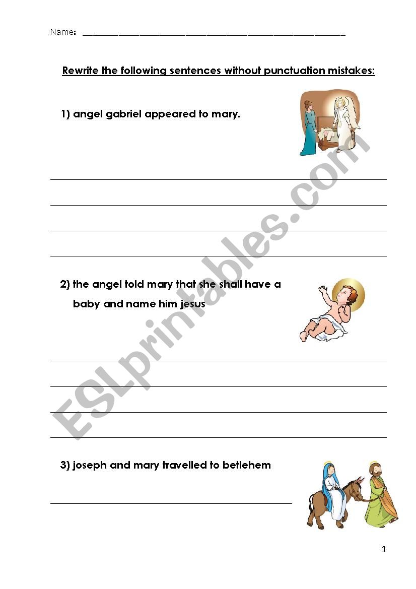 Nativity Story - Punctuation Focus