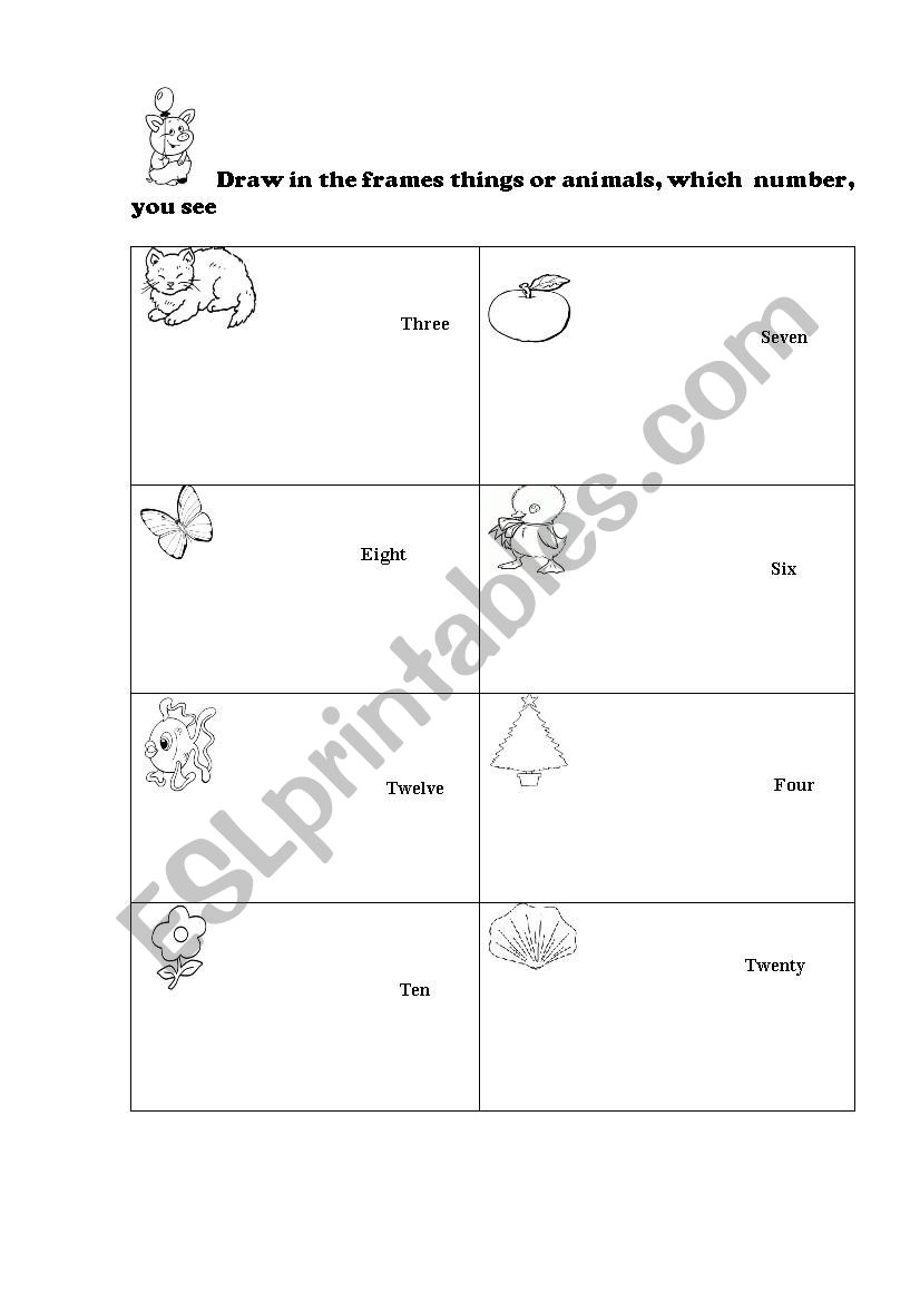 Count from 1 till twenty worksheet