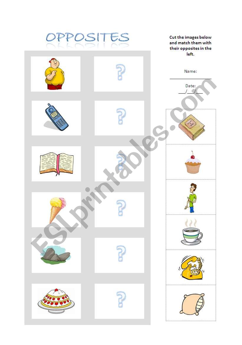 Opposites (1) worksheet