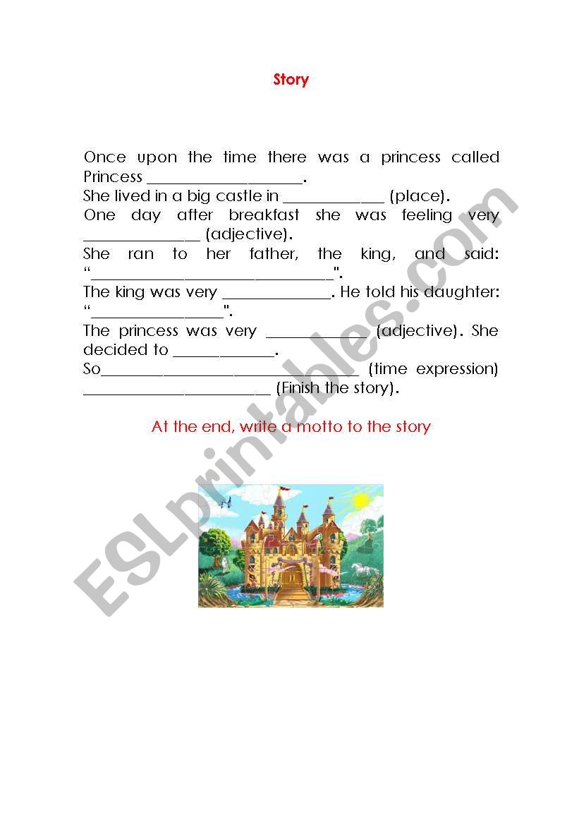 Fairy Tale story worksheet