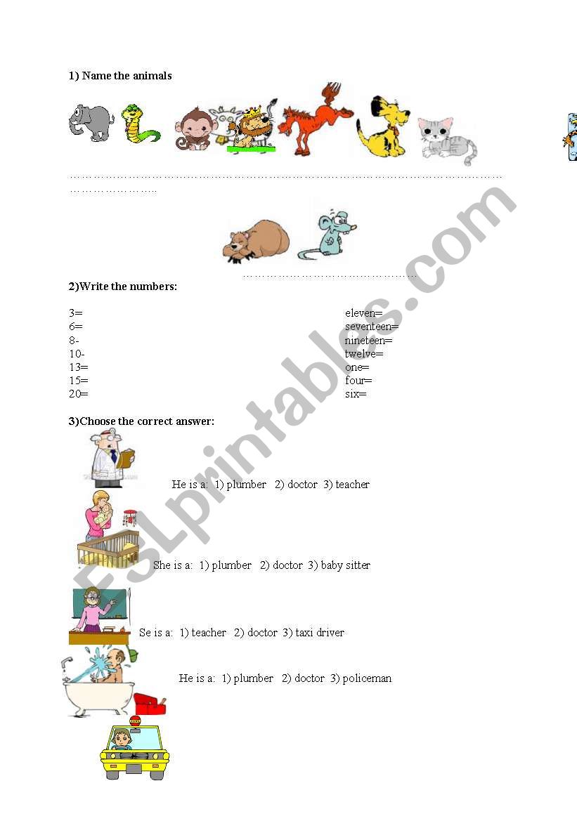 2nd grade test worksheet