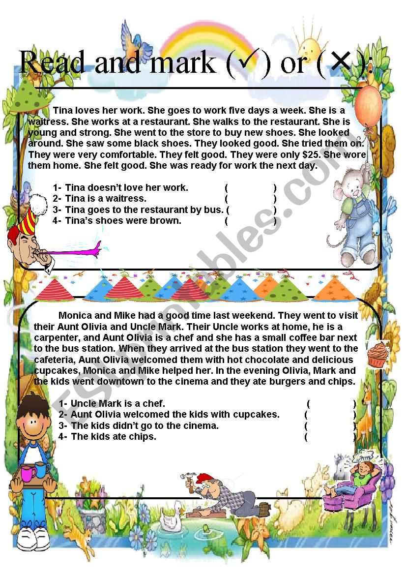 Comprehensions for kids worksheet