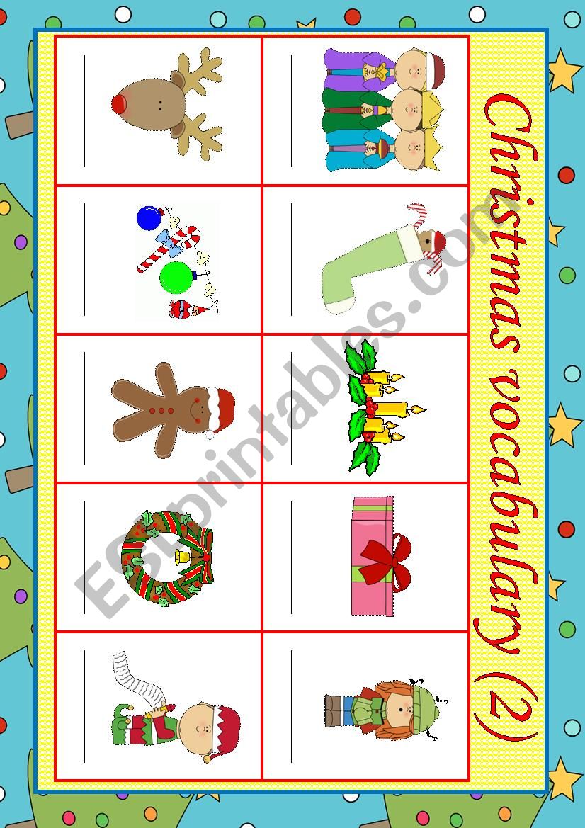 Christmas vocabulary (2/3) worksheet