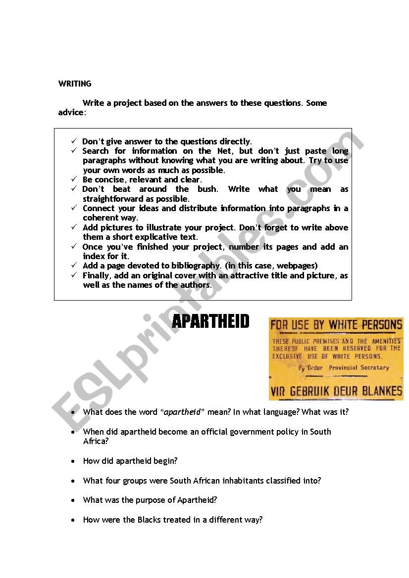 Project on Mandela and the Apartheid - Rosa Parks