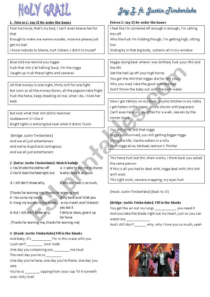 Holy Grail worksheet