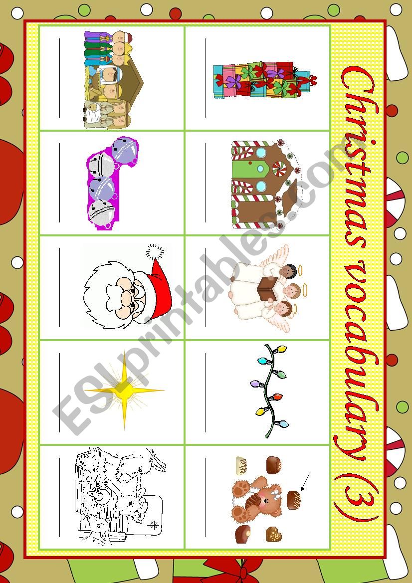 Christmas vacabulary (3/3) worksheet