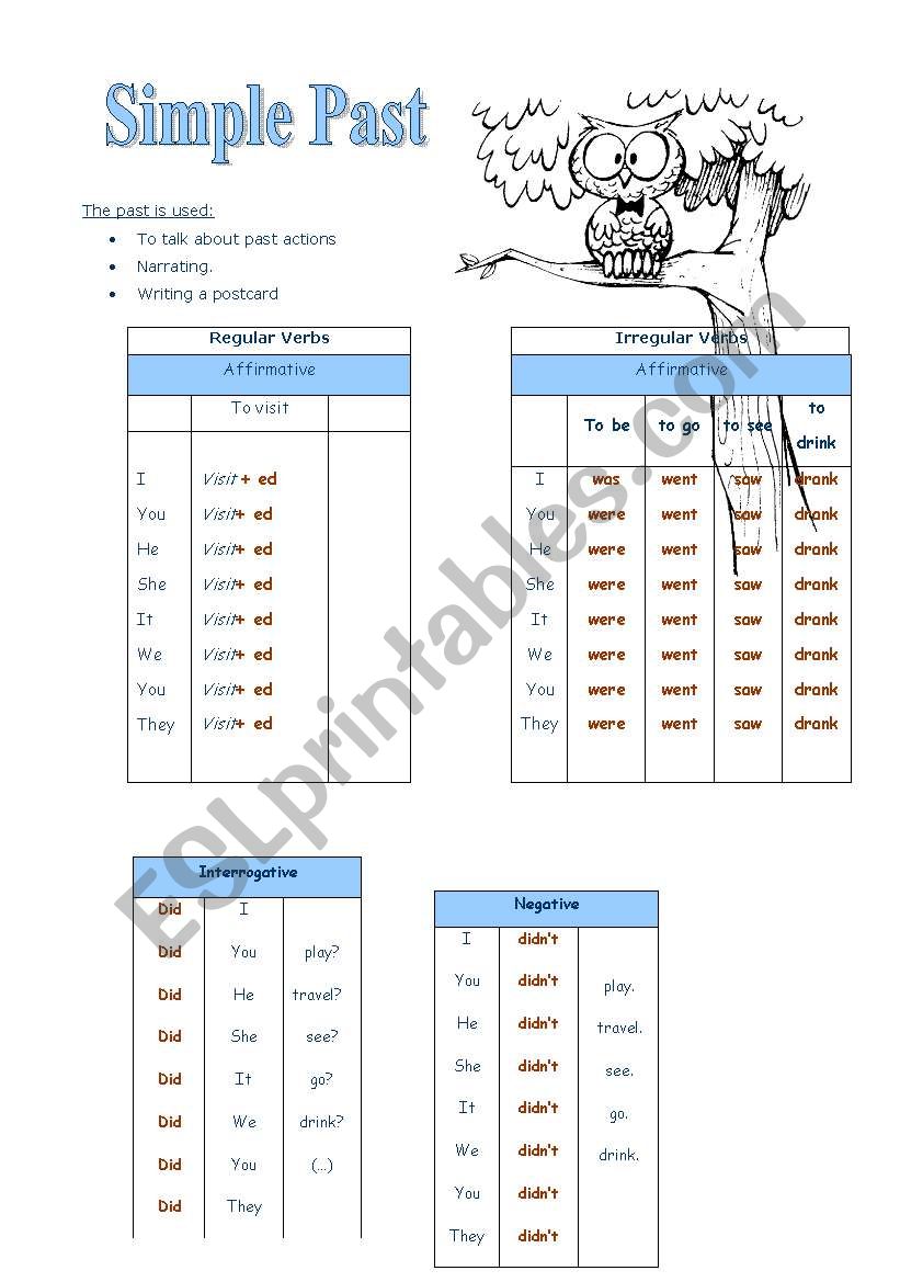 simple past in all forms worksheet