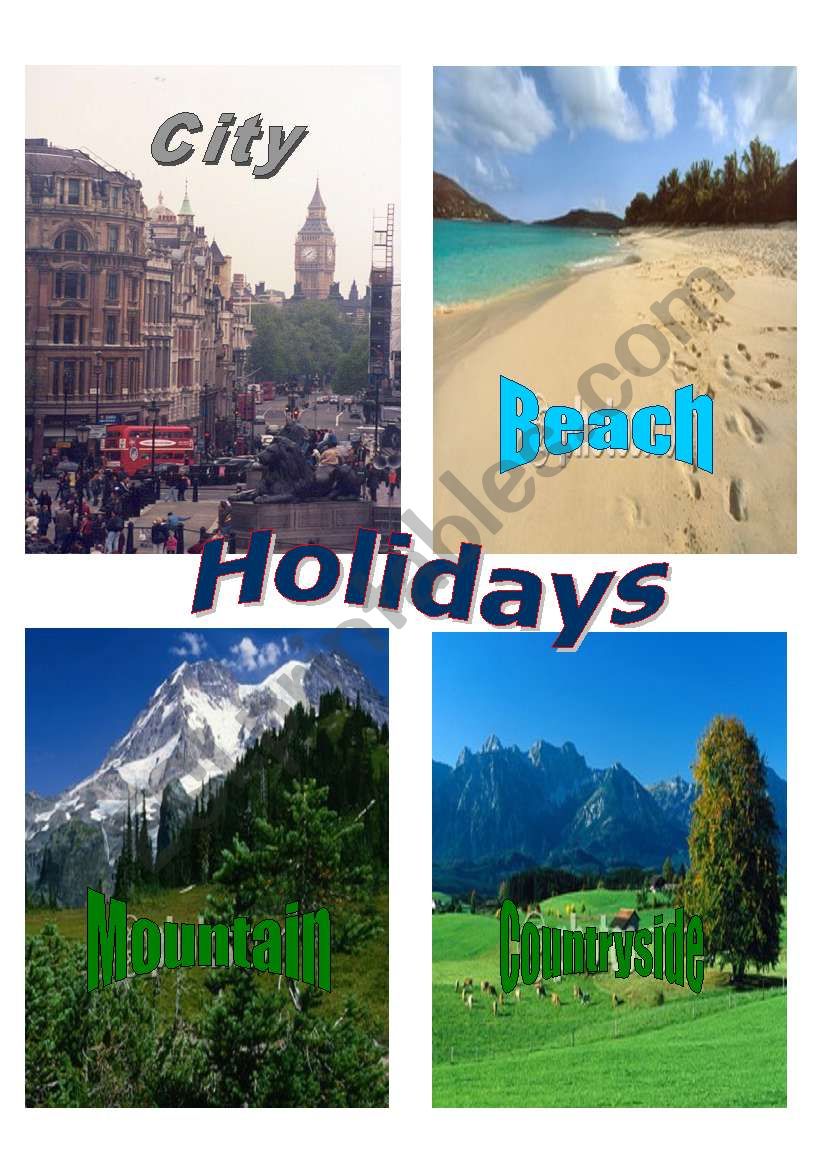 pictures to introduce the topic Holidays