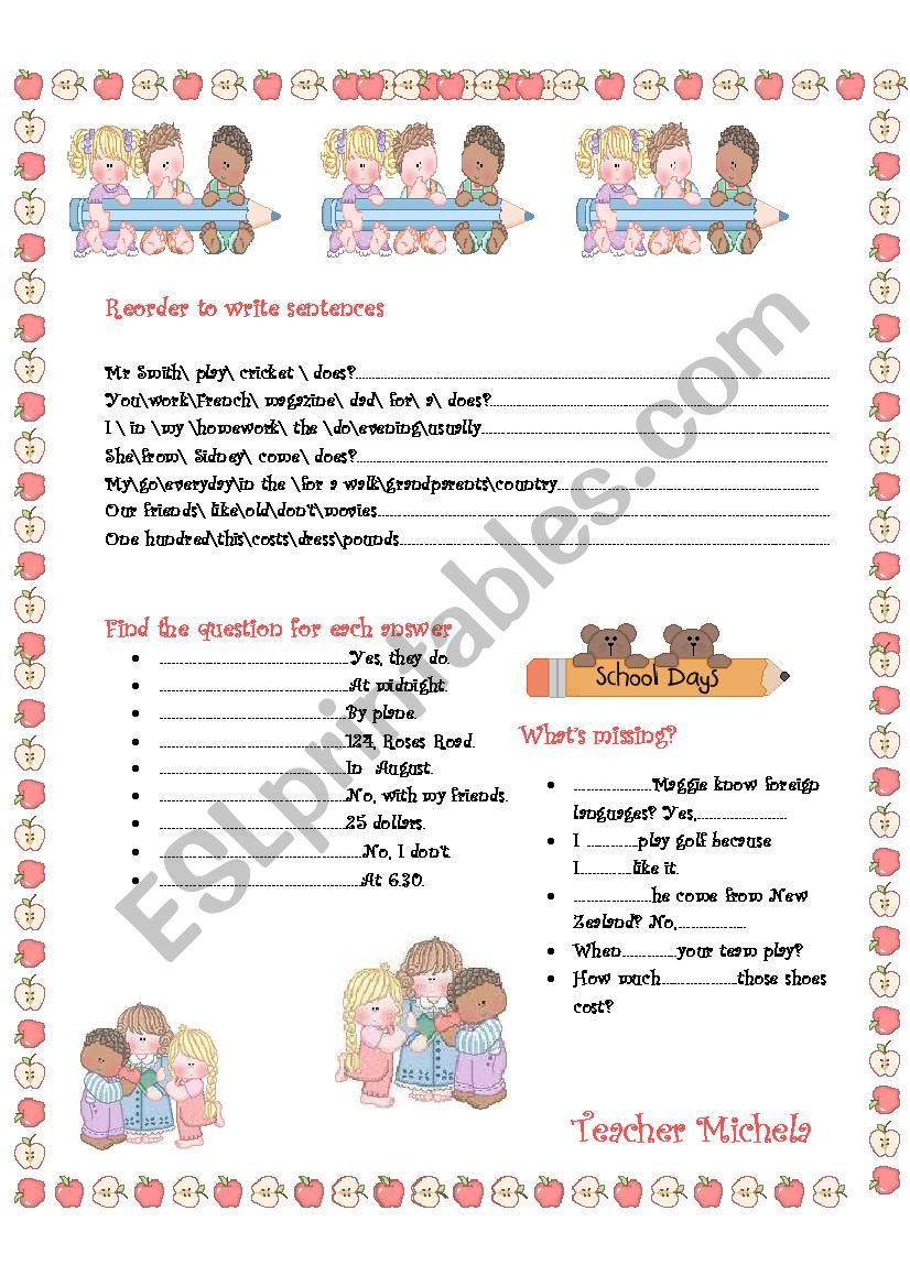 Grammar exercises worksheet