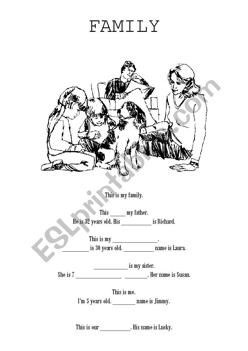 Family, present simple worksheet