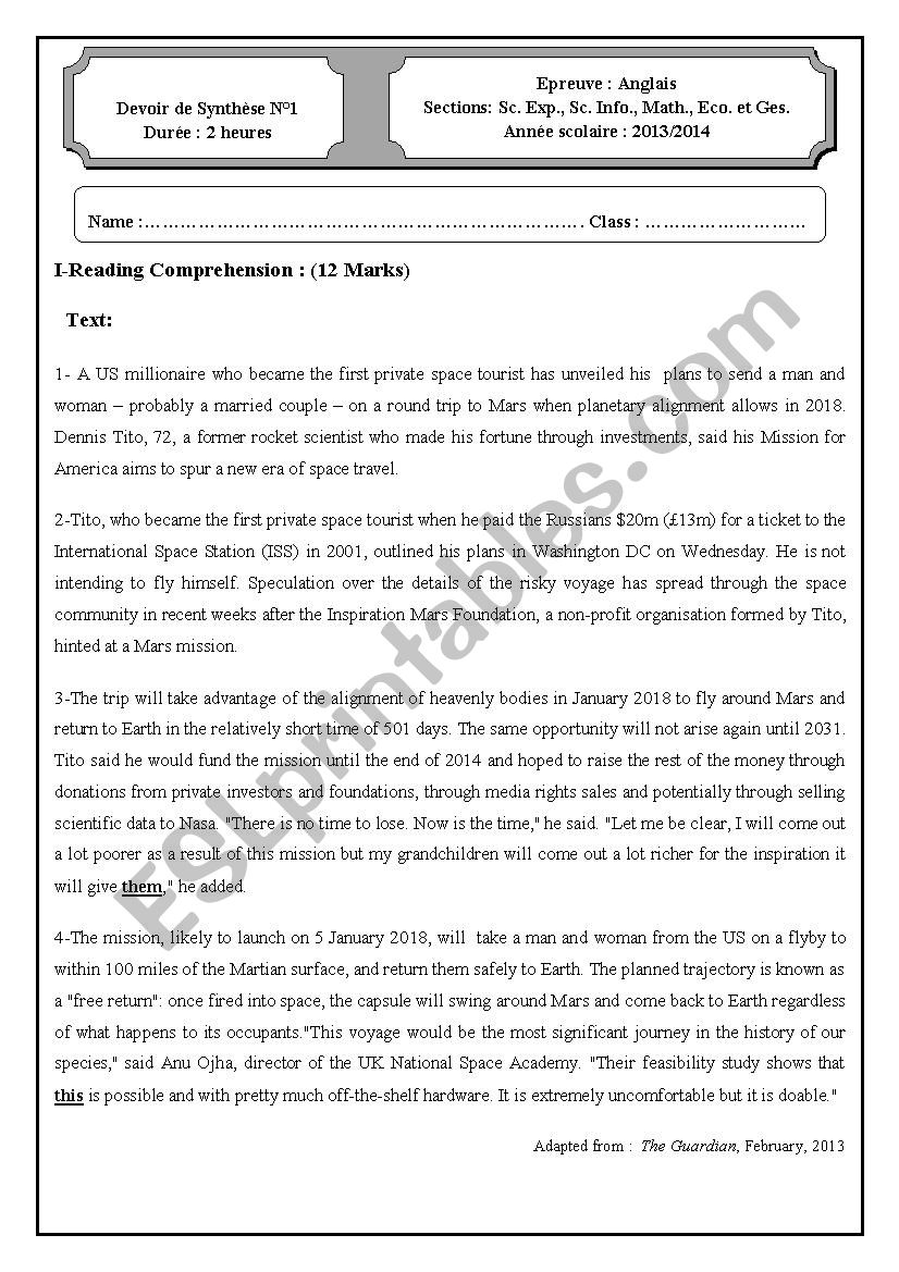 end-of-term test 1 4th formers