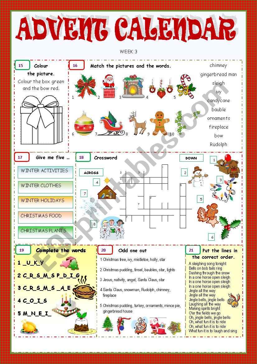 Christmas Activities worksheet