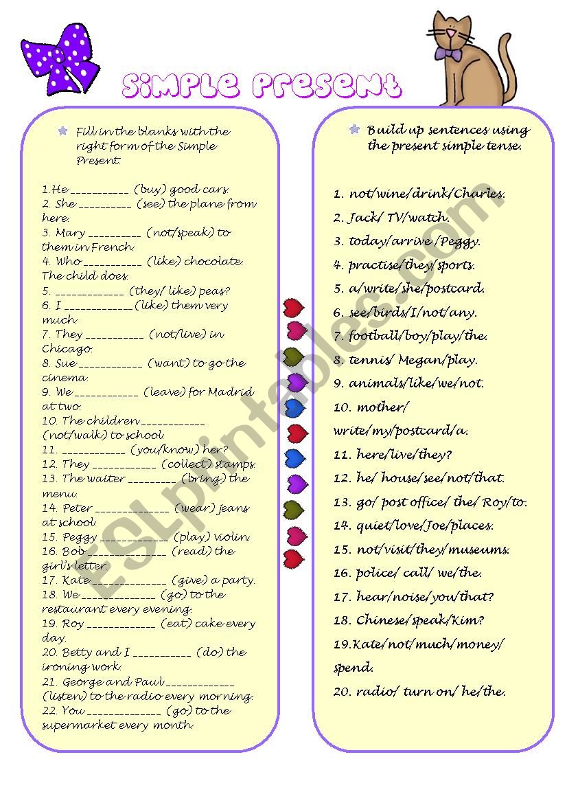 Simple Present worksheet