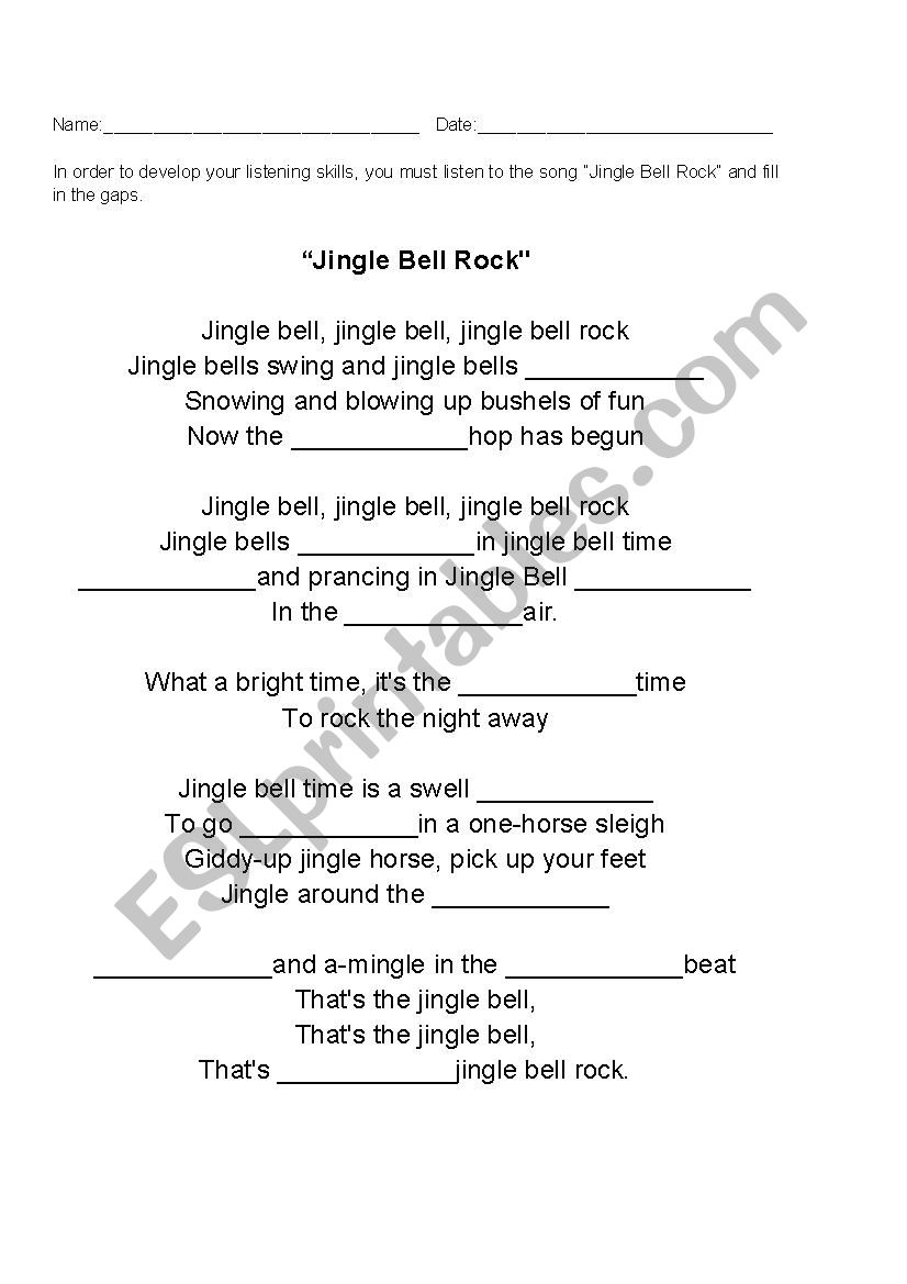Jingle Bell Rock listening exercise
