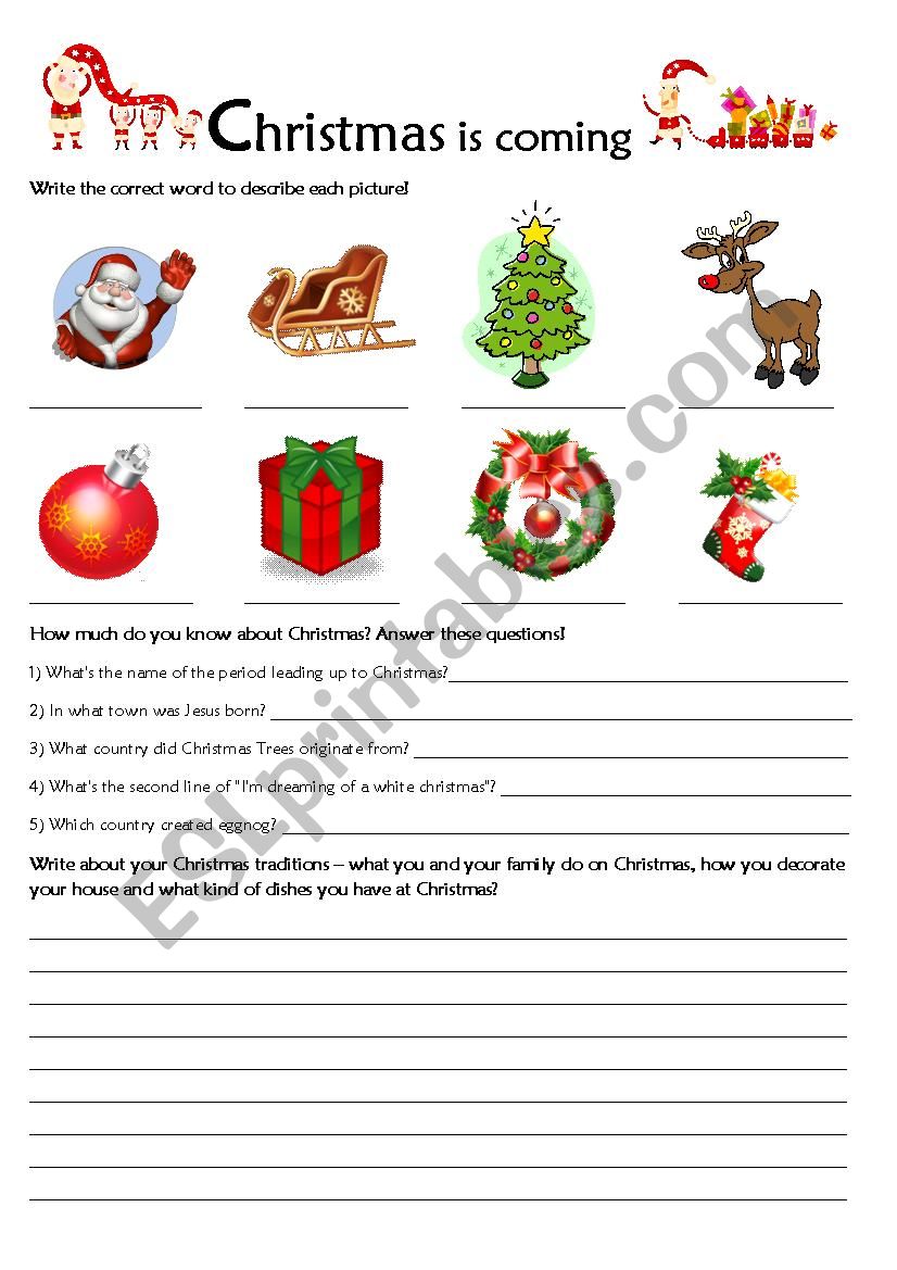 Christmas worksheet worksheet